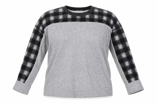 Madewell Womens Grey Check Cotton Full Zip Sweatshirt Size S Pullover