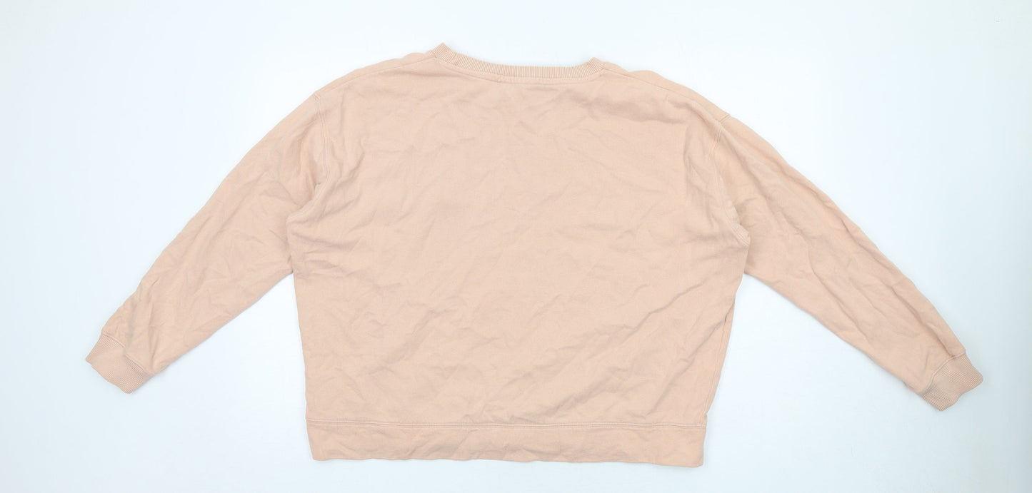 Miss Selfridge Womens Beige Cotton Pullover Sweatshirt Size L Pullover
