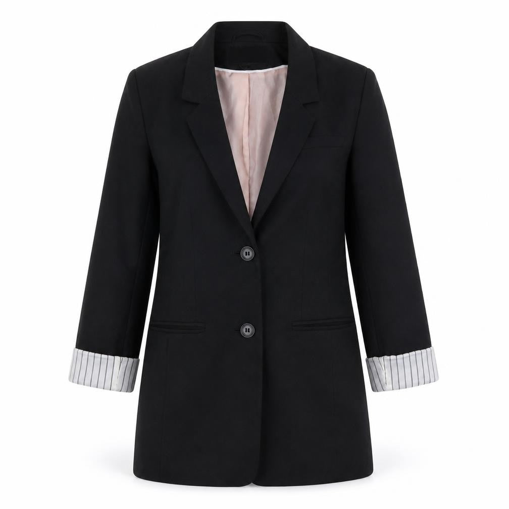 H&M Womens Black Polyester Jacket Blazer Size 6