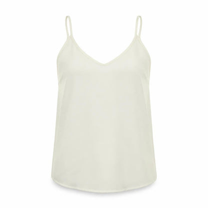 Oasis Womens Ivory Polyester Basic Tank Size 10 V-Neck