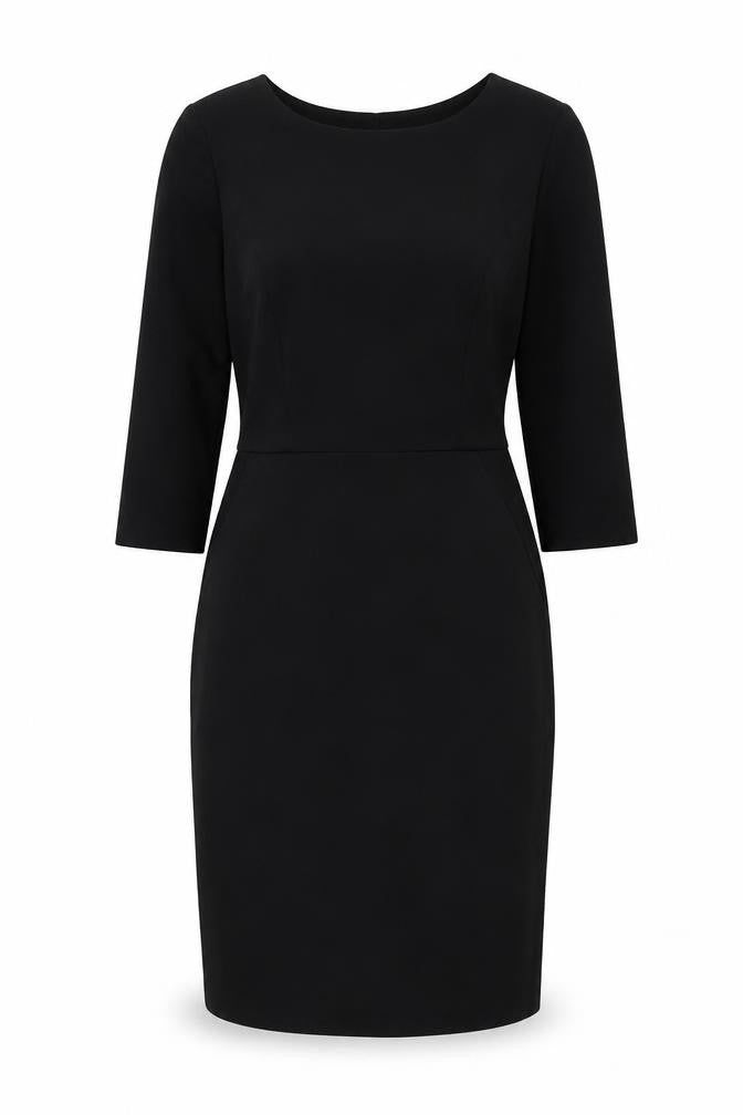 ICHI Womens Black Polyester A-Line Size S Round Neck Zip