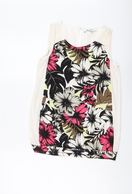 NEXT Womens Multicoloured Floral Viscose Basic Tank Size 12 Round Neck