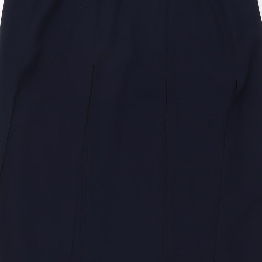 Roman Womens Blue Polyester Swing Skirt Size 20 Zip