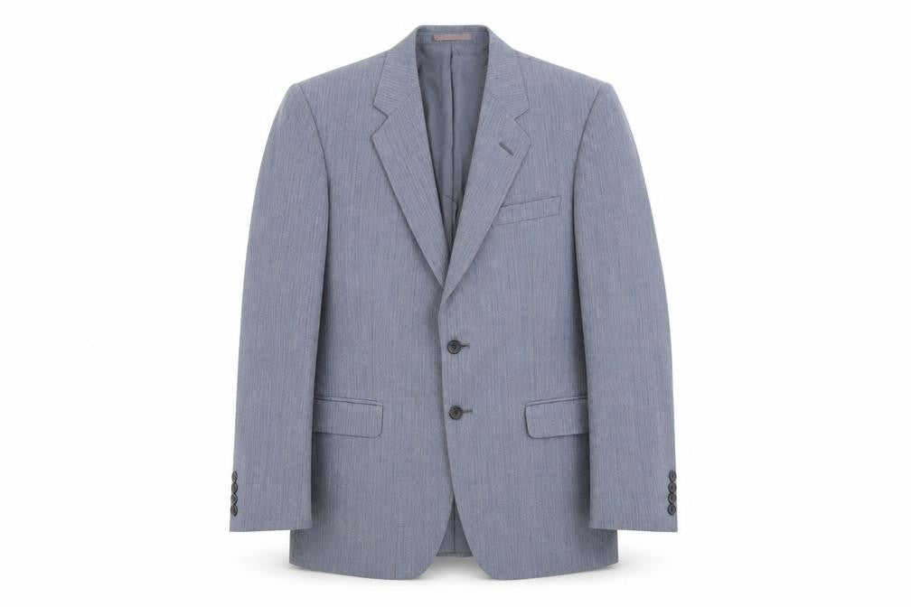 Marks & Spencer Mens Blue Striped Viscose Jacket Suit Jacket Size 38 Regular
