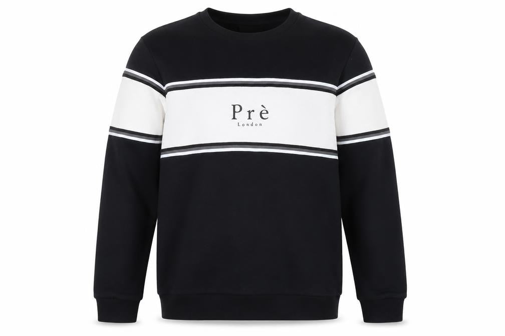 PRÉ London Mens Black Cotton Pullover Sweatshirt Size XS