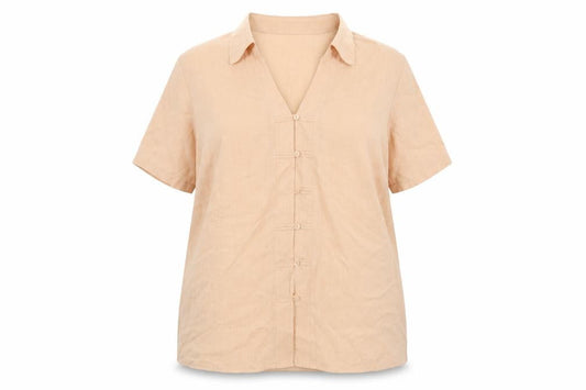 Marks and Spencer Womens Orange Viscose Basic Button-Up Size 18 Collared