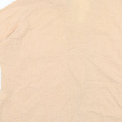 Marks & Spencer Womens Orange Viscose Basic Button-Up Size 18 Collared
