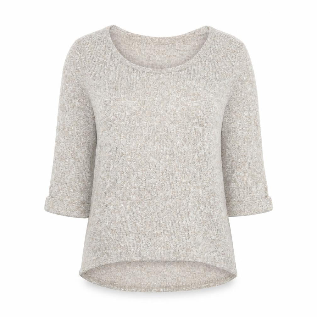 New Look Womens Beige Scoop Neck Acrylic Pullover Jumper Size 12