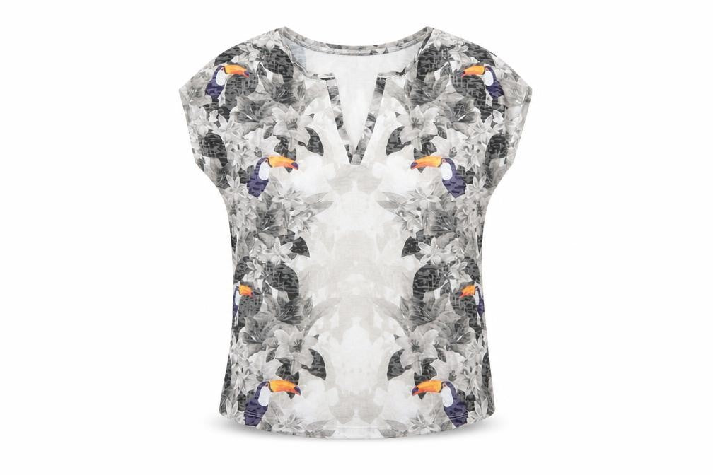 NEXT Womens Multicoloured Floral Polyester Basic T-Shirt Size 8 V-Neck