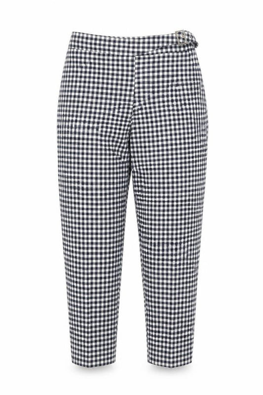ASOS Womens Blue Check Viscose Carrot Trousers Size 6 Regular Zip