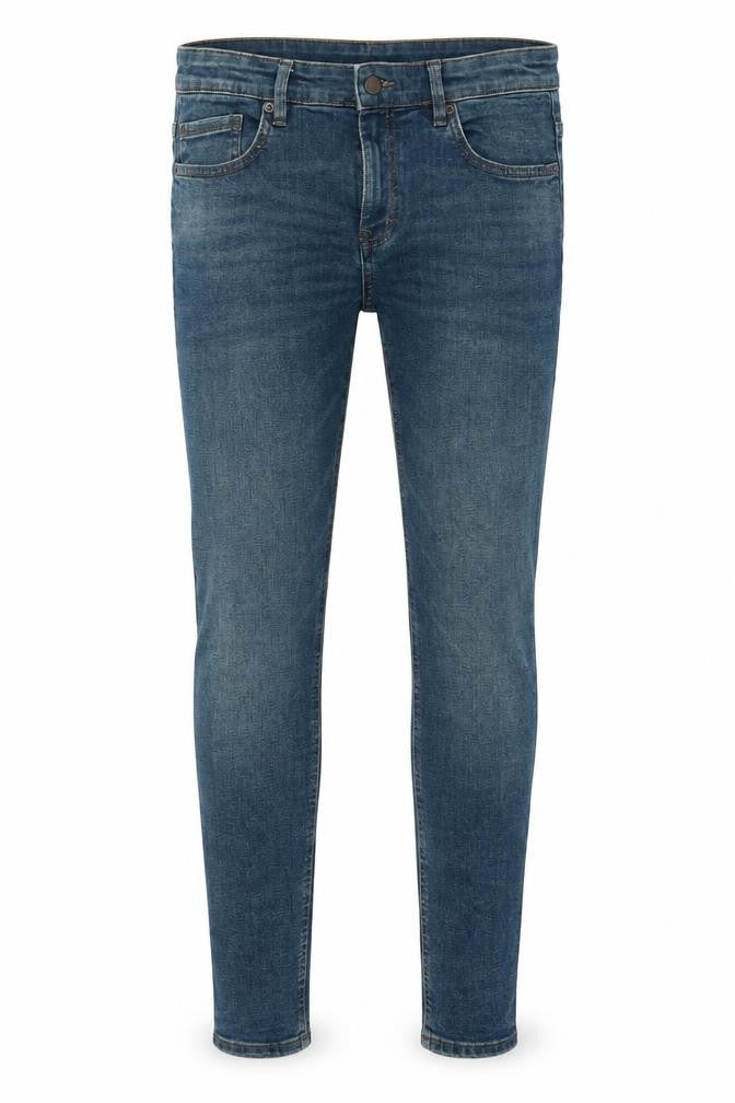 Pull&Bear Mens Blue Cotton Skinny Jeans Size S Slim Zip