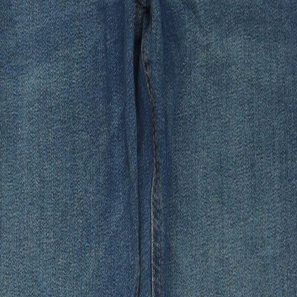 Pull&Bear Mens Blue Cotton Skinny Jeans Size S Slim Zip