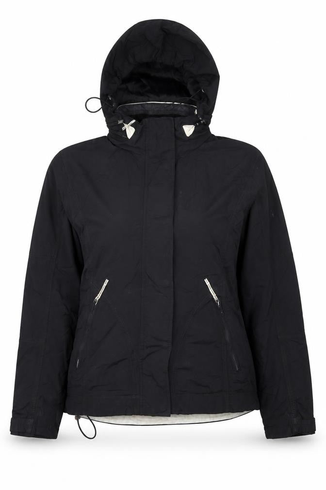Best In Town Womens Black Windbreaker Jacket Size M Zip