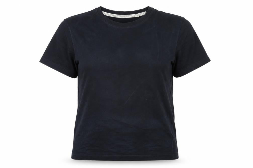Sand Stone Womens Blue Cotton Basic T-Shirt Size M Round Neck