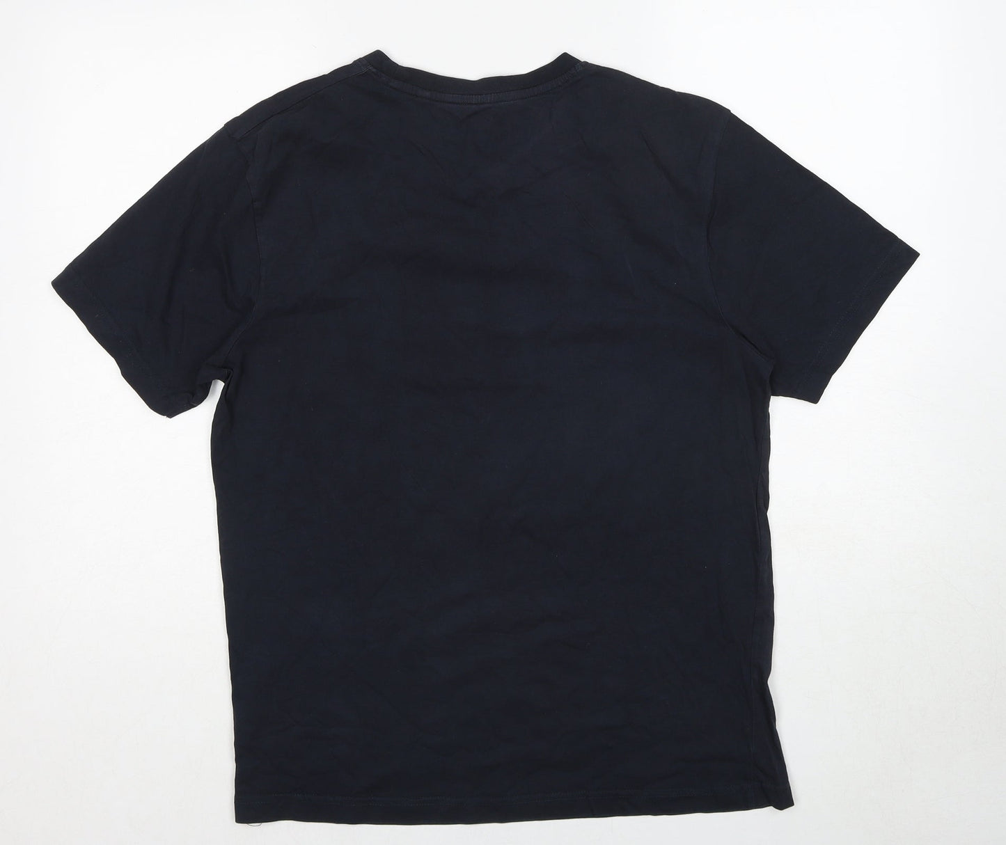 Sand Stone Womens Blue Cotton Basic T-Shirt Size M Round Neck