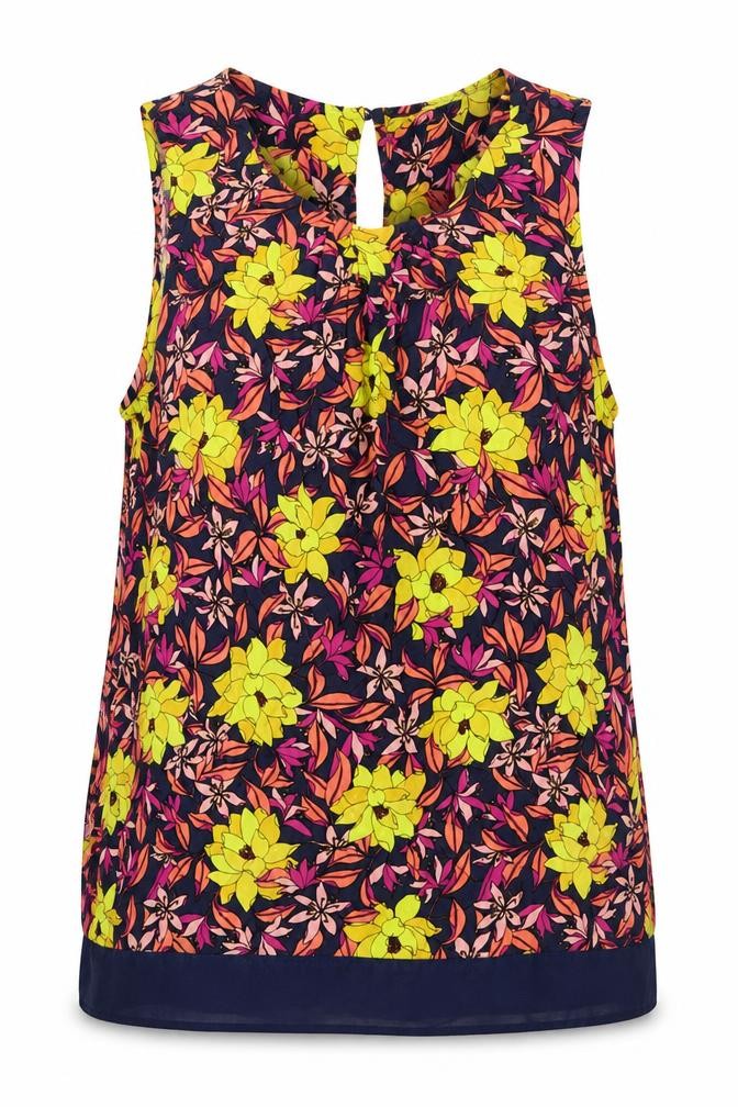 Oasis Womens Multicoloured Floral Viscose Basic Blouse Size 6 Round Neck