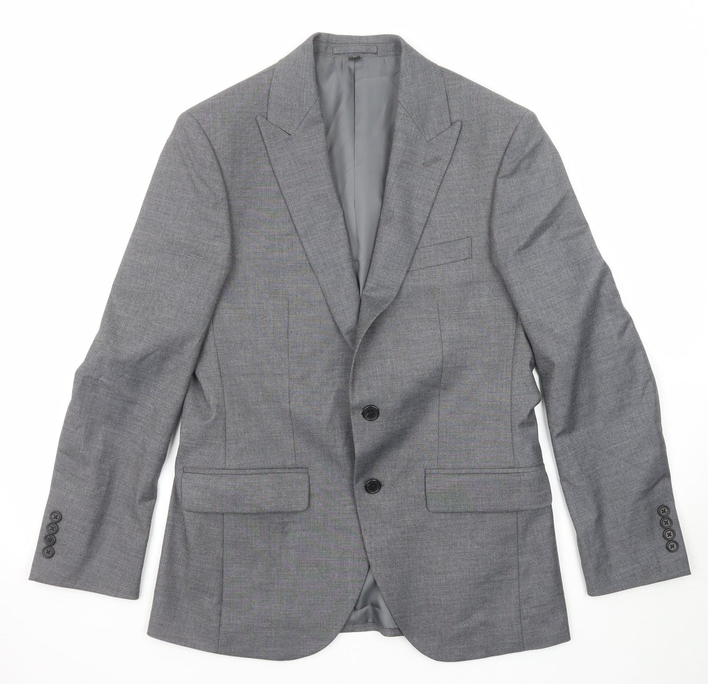 Marks and Spencer Mens Grey Polyester Jacket Suit Jacket Size 38 Regular