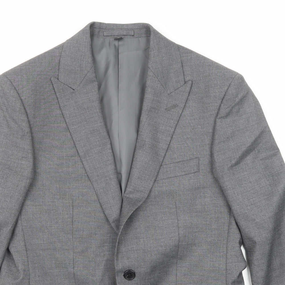 Marks and Spencer Mens Grey Polyester Jacket Suit Jacket Size 38 Regular