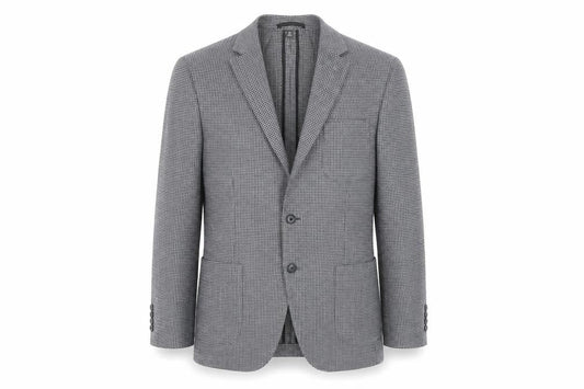 Marks & Spencer Mens Black Check Polyester Jacket Blazer Size 40 Regular