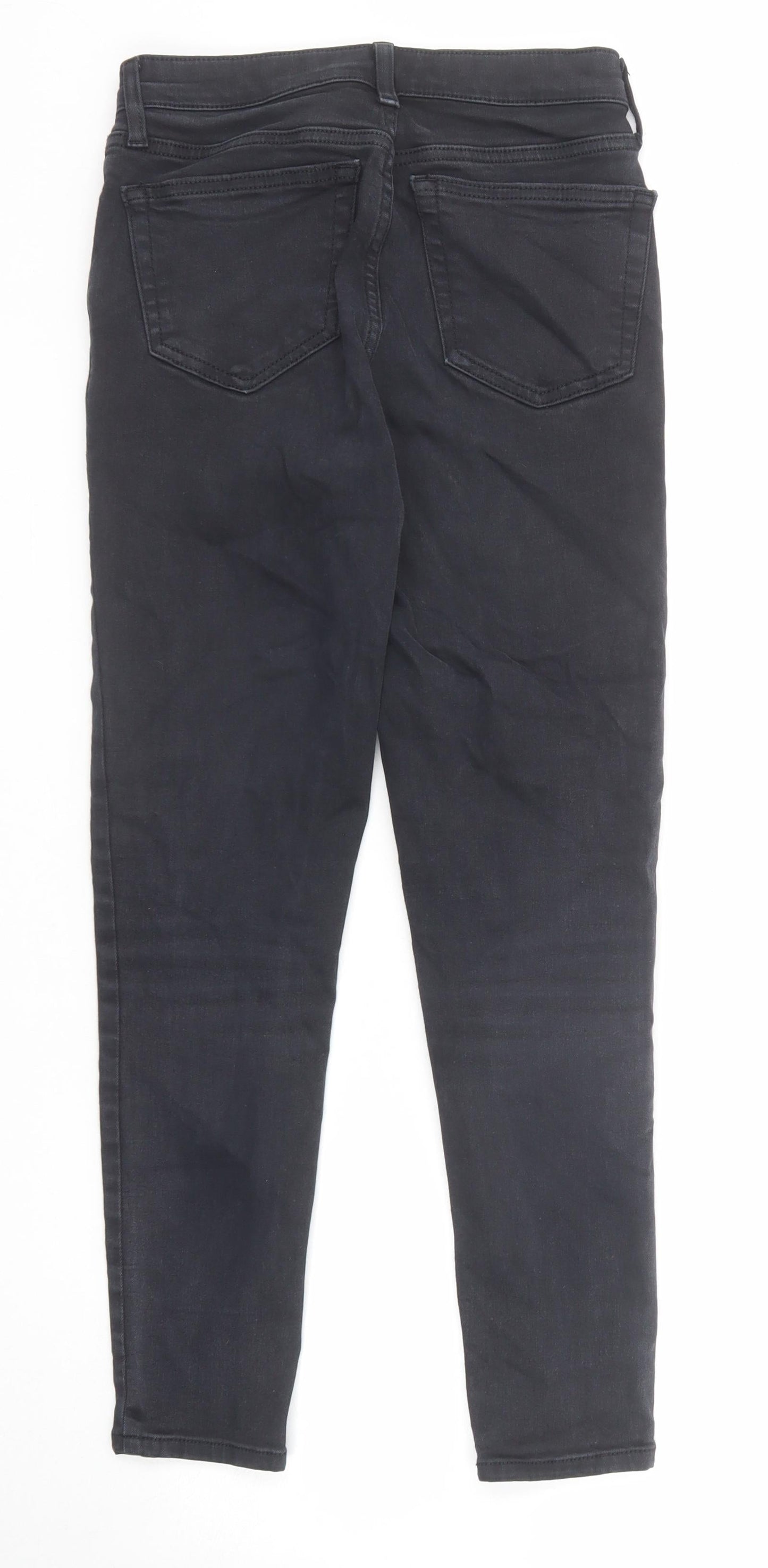 Topshop Womens Black Cotton Skinny Jeans Size 26 in L30 in Regular Zip