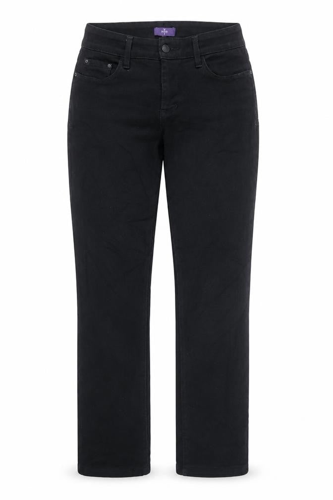 NYJD Womens Black Cotton Straight Jeans Size 6 Regular Zip