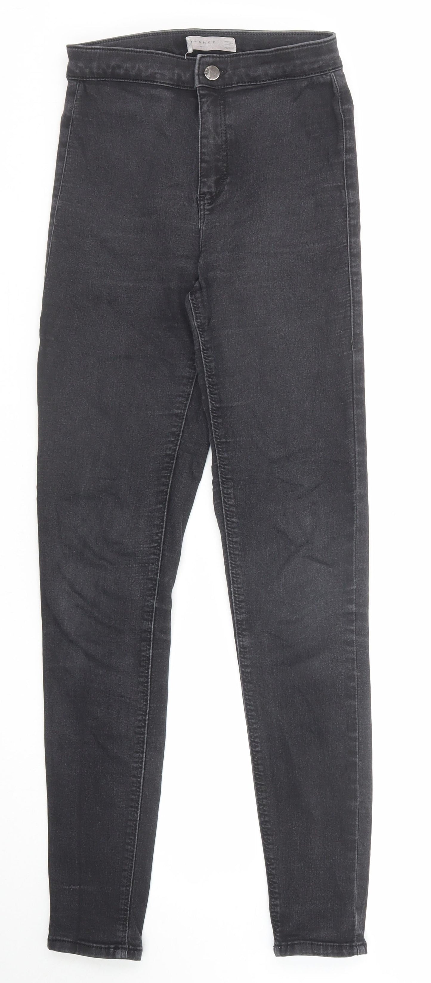 Topshop Womens Grey Cotton Skinny Jeans Size 26 in L34 in Regular Zip