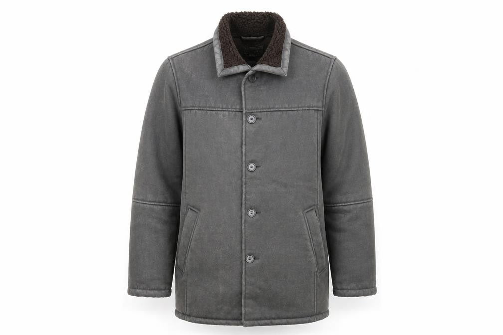 Steve Kettle Mens Grey Overcoat Coat Size S Button