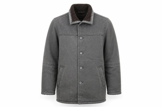 Steve Kettle Mens Grey Overcoat Coat Size S Button