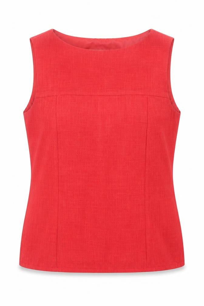 Klass Womens Red Polyester Basic Tank Size 12 Round Neck