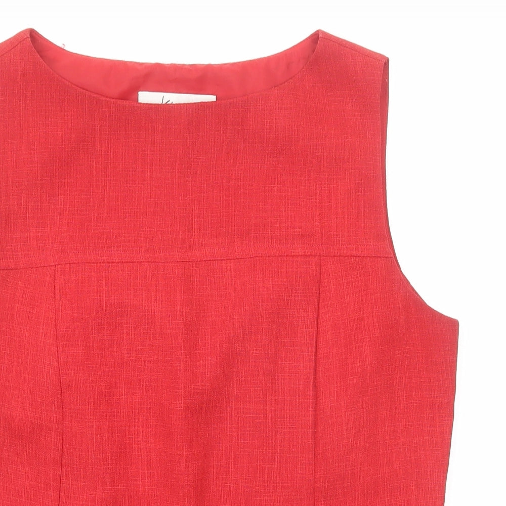 Klass Womens Red Polyester Basic Tank Size 12 Round Neck