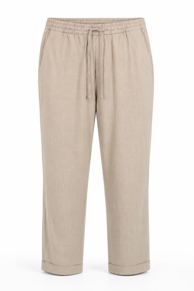 H&M Womens Beige Polyester Chino Trousers Size S Slim Drawstring