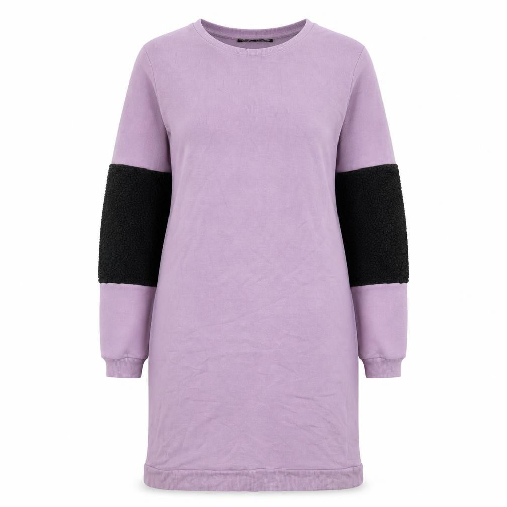 Select Womens Purple Colourblock Viscose Jumper Dress Size 8 Round Neck Pullover