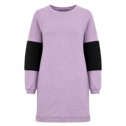 Select Womens Purple Colourblock Viscose Jumper Dress Size 8 Round Neck Pullover