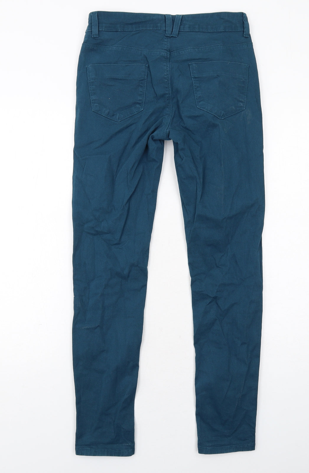 Marks and Spencer Womens Blue Cotton Skinny Jeans Size 8 Regular Zip
