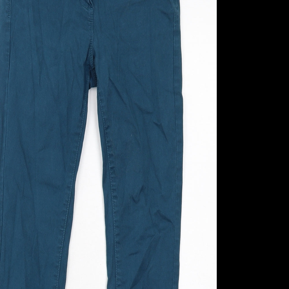 Marks and Spencer Womens Blue Cotton Skinny Jeans Size 8 Regular Zip