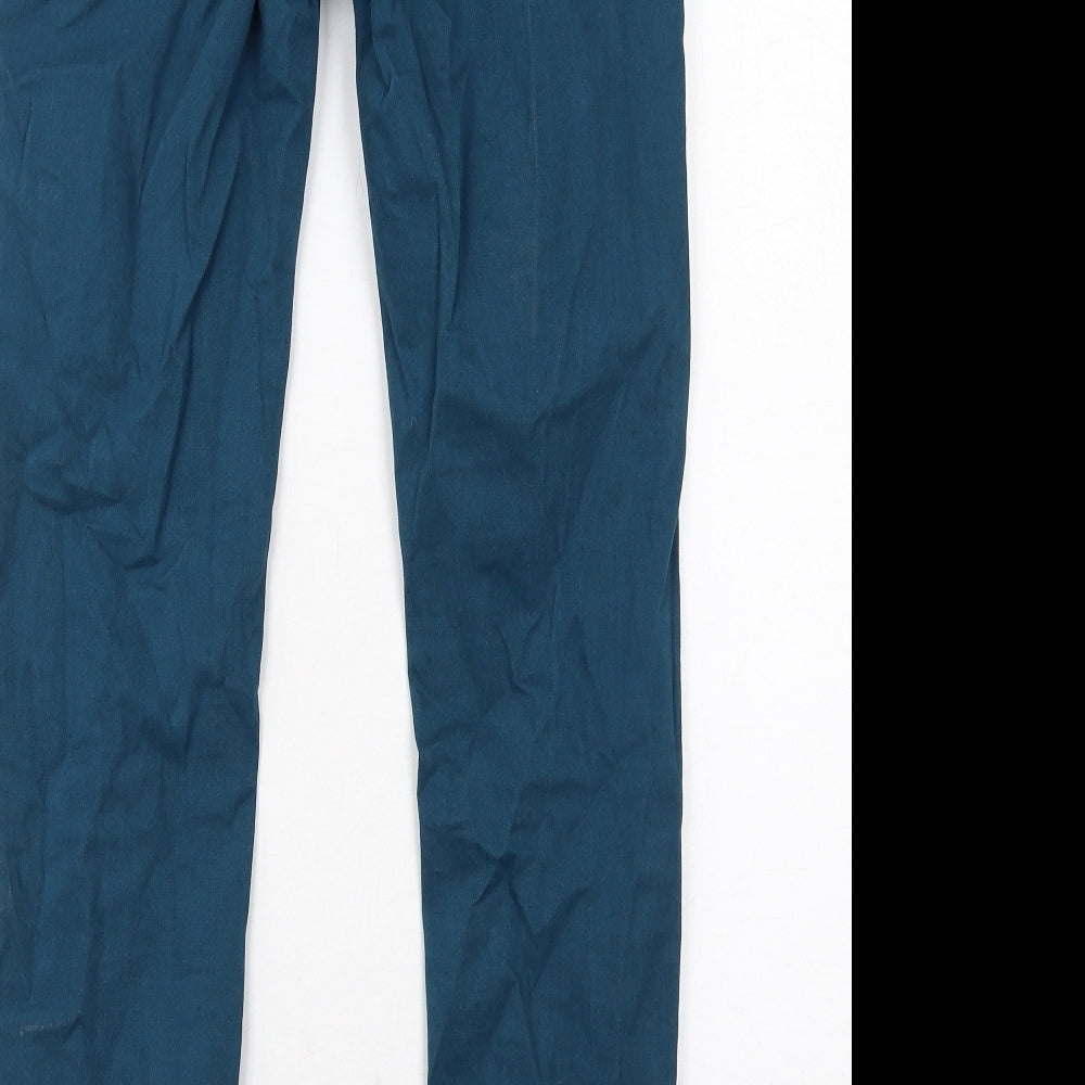 Marks and Spencer Womens Blue Cotton Skinny Jeans Size 8 Regular Zip