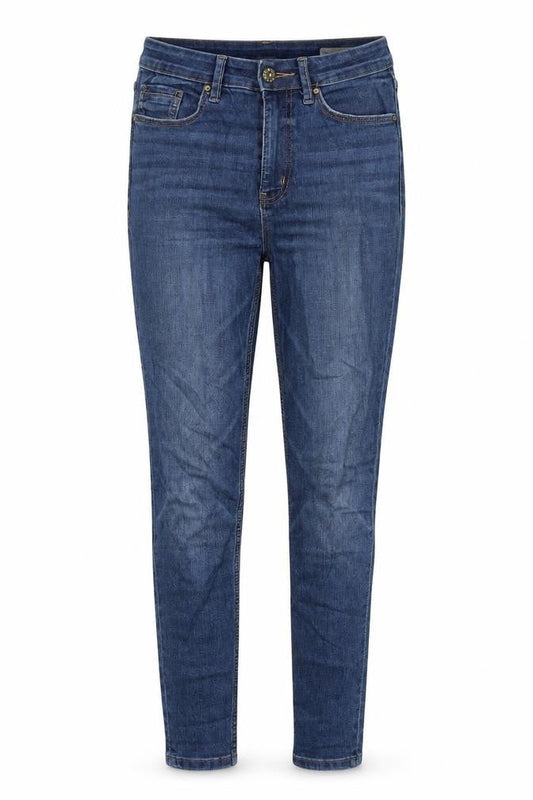 Marks & Spencer Womens Blue Cotton Skinny Jeans Size 8 Regular Zip