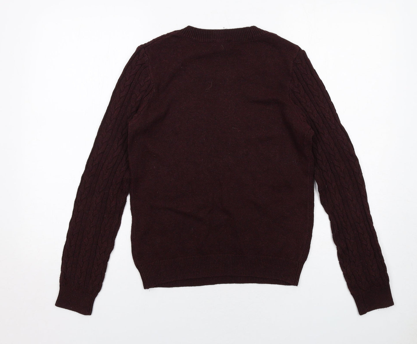 H&M Womens Purple Round Neck Acrylic Pullover Jumper Size S