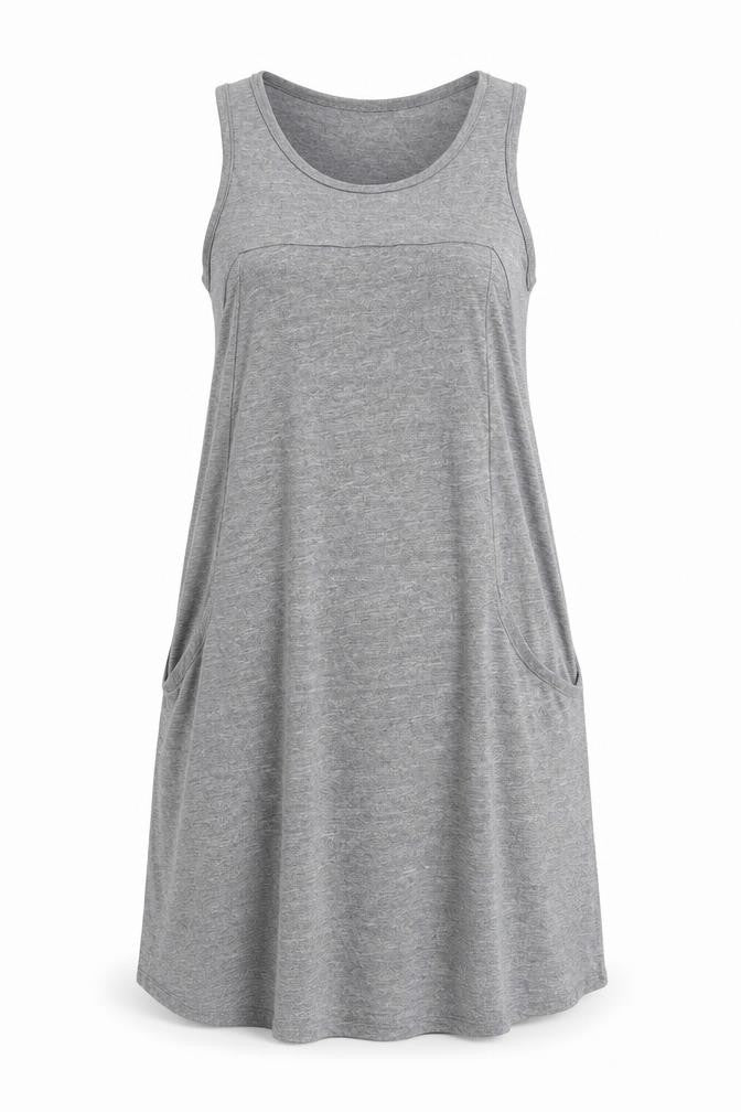 NEXT Womens Grey Polyester Tank Dress Size 8 Round Neck Pullover