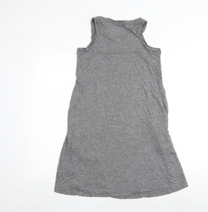 Next Womens Grey Polyester Tank Dress Size 8 Round Neck Pullover
