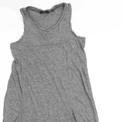 Next Womens Grey Polyester Tank Dress Size 8 Round Neck Pullover