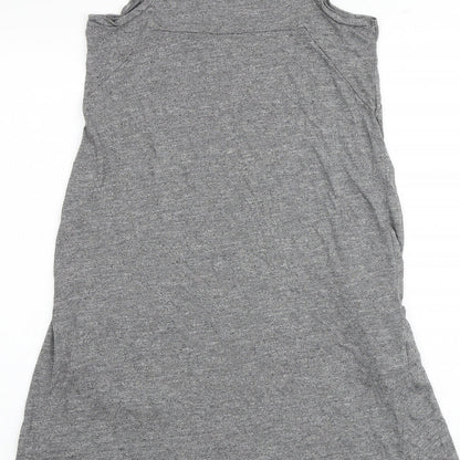 Next Womens Grey Polyester Tank Dress Size 8 Round Neck Pullover