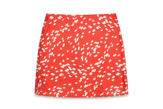New Look Womens Red Geometric Polyester A-Line Skirt Size 6