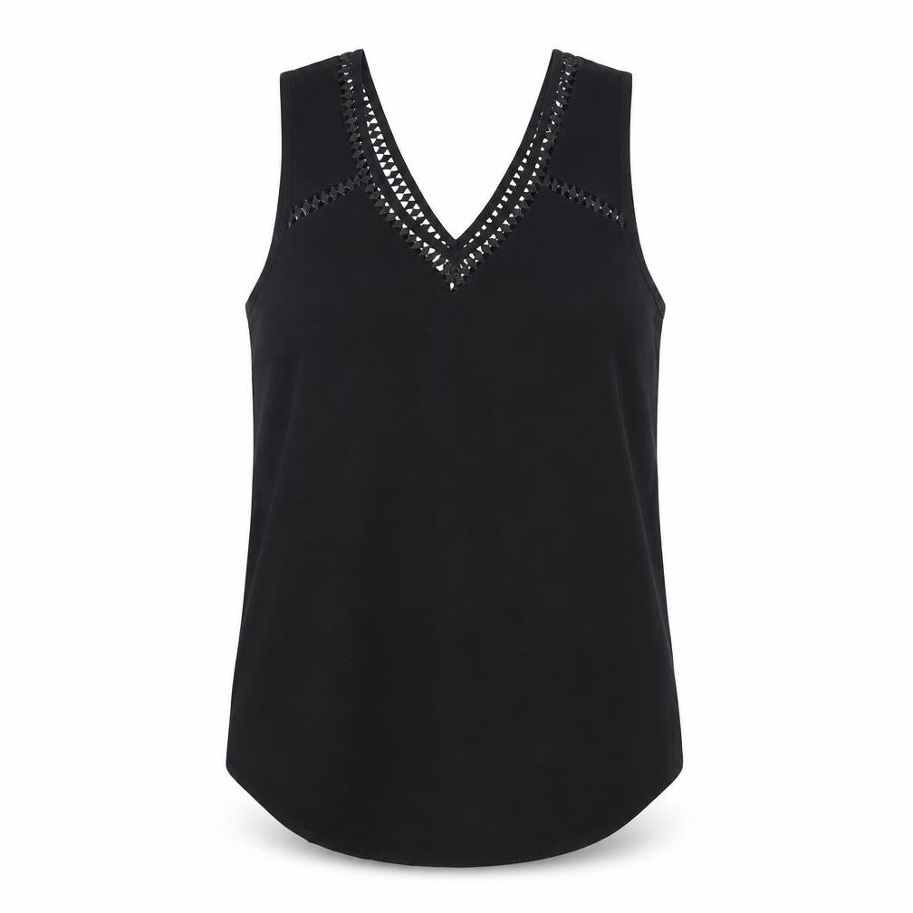 ASOS Womens Black Polyester Basic Tank Size 10 V-Neck