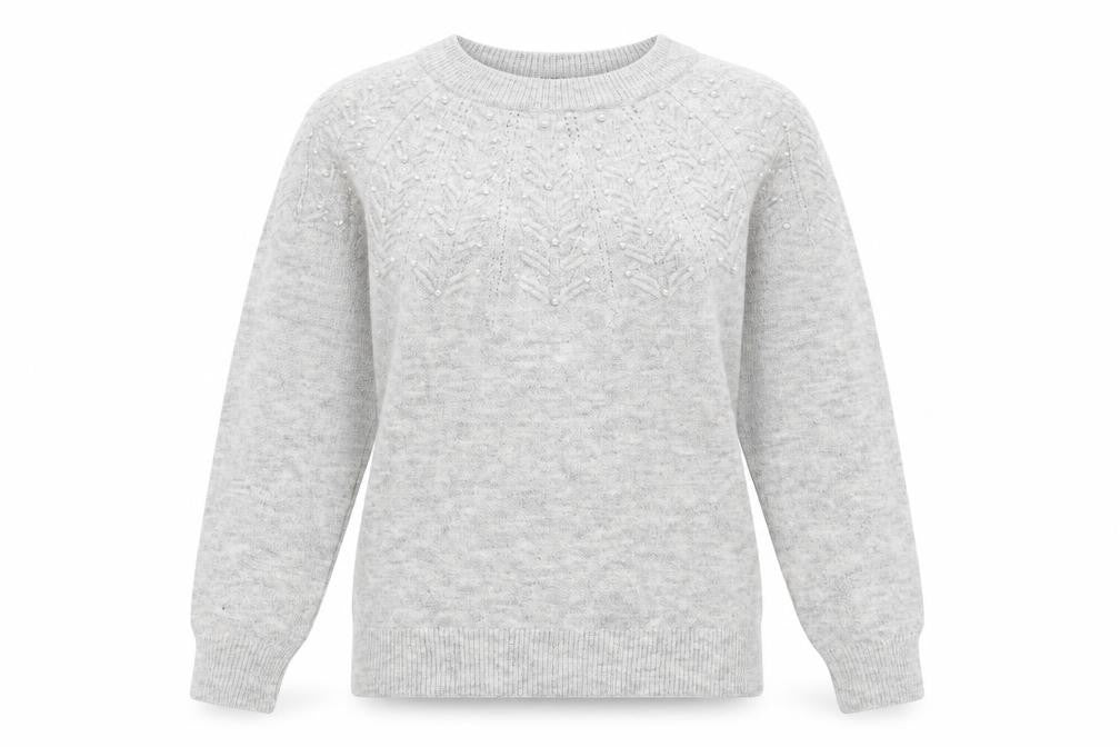 Marks & Spencer Womens Grey Round Neck Acrylic Pullover Jumper Size S