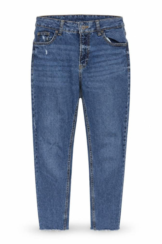 Bershka Womens Blue Cotton Skinny Jeans Size 8 Regular Zip