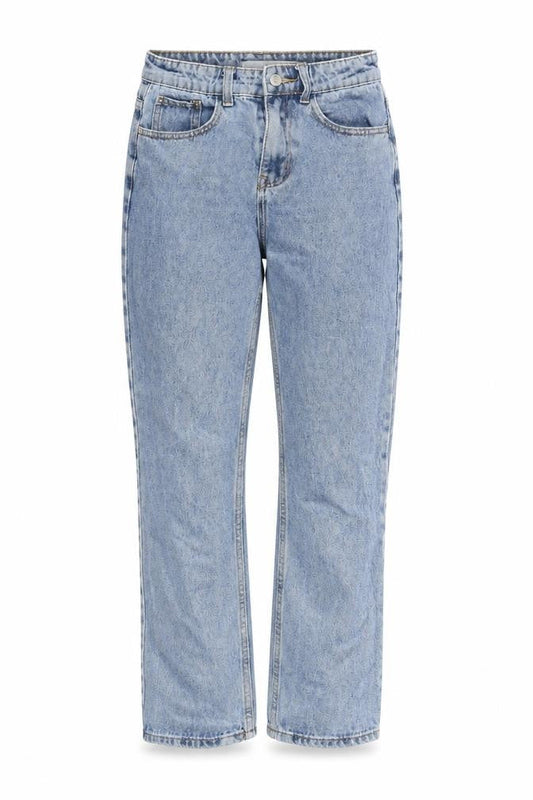 Momokrom Womens Blue Cotton Straight Jeans Size 8 Regular Zip