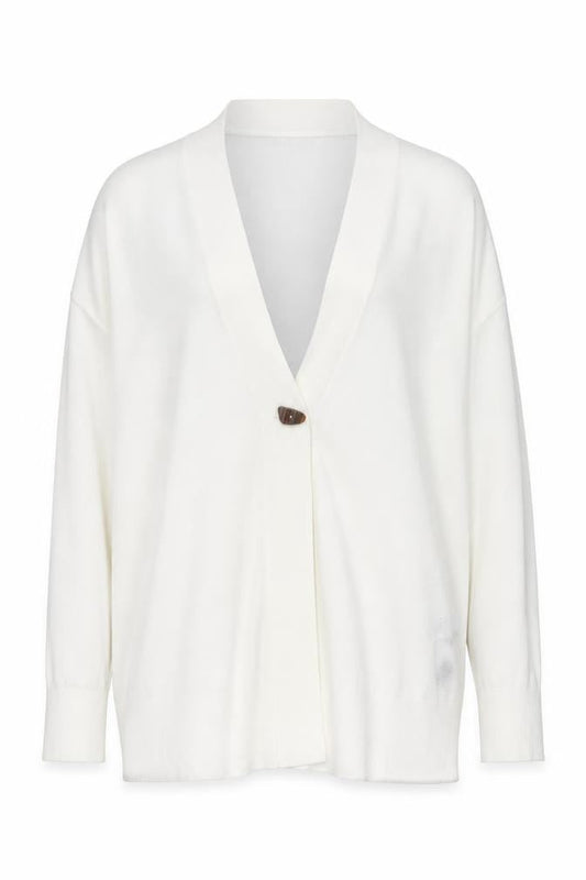Next Womens Ivory V-Neck Viscose Cardigan Jumper Size M