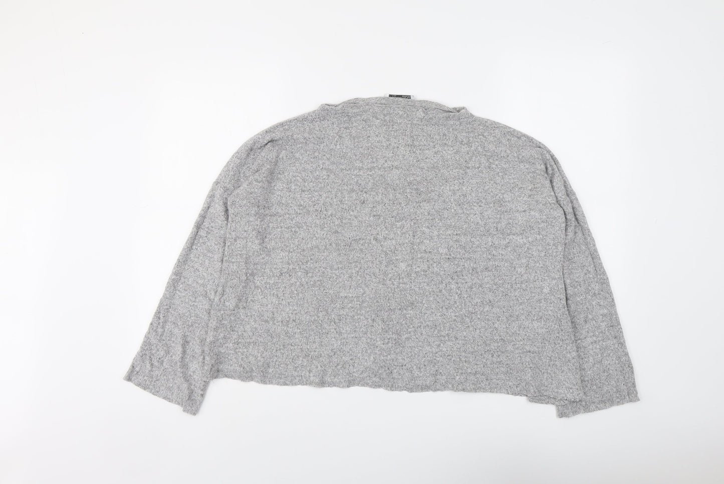 Zara Womens Grey Round Neck Viscose Pullover Jumper Size S