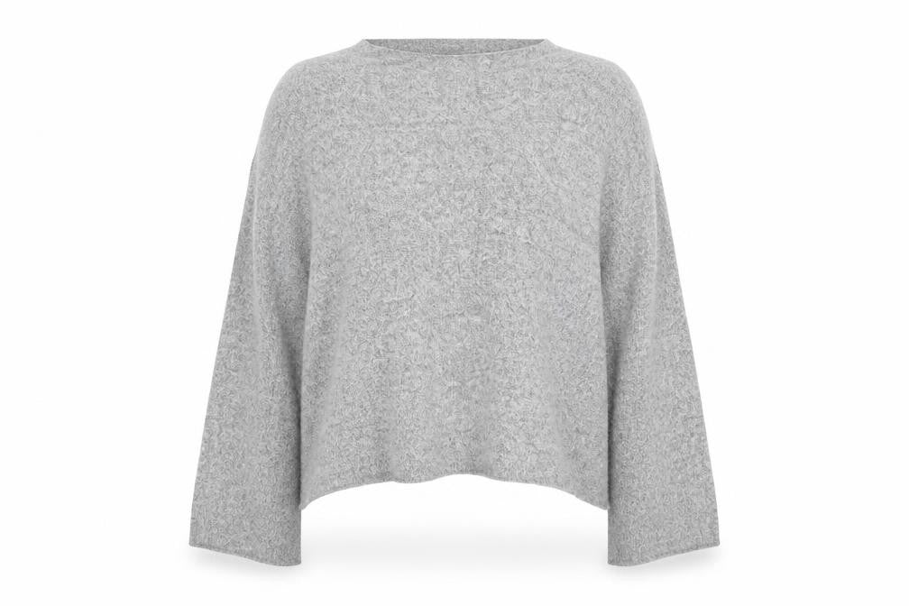 Zara Womens Grey Round Neck Viscose Pullover Jumper Size S